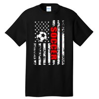 Us American Flag Soccer Patriotic Soccer Tall T-Shirt