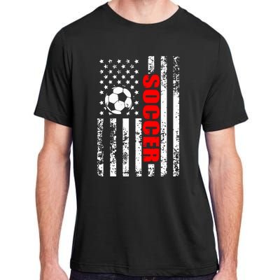 Us American Flag Soccer Patriotic Soccer Adult ChromaSoft Performance T-Shirt