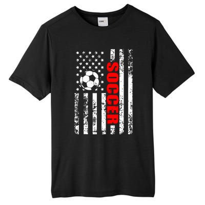 Us American Flag Soccer Patriotic Soccer Tall Fusion ChromaSoft Performance T-Shirt