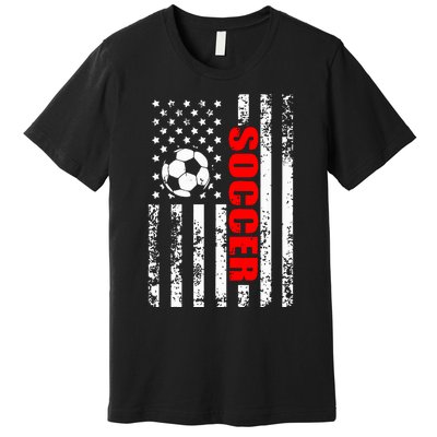 Us American Flag Soccer Patriotic Soccer Premium T-Shirt