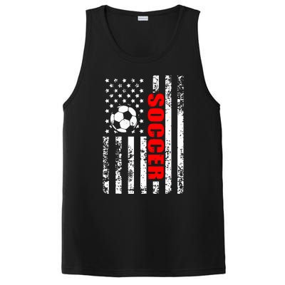 Us American Flag Soccer Patriotic Soccer PosiCharge Competitor Tank