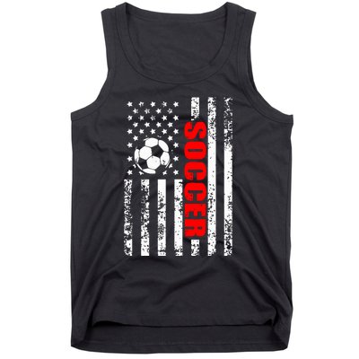 Us American Flag Soccer Patriotic Soccer Tank Top