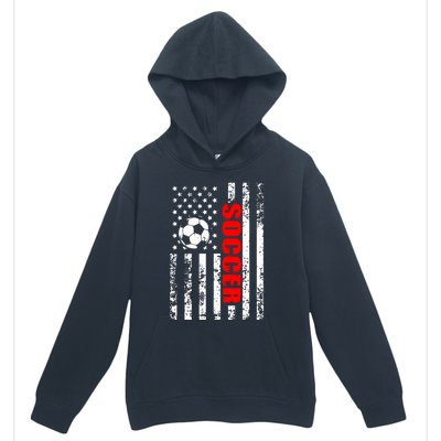 Us American Flag Soccer Patriotic Soccer Urban Pullover Hoodie