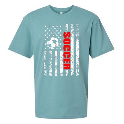 Us American Flag Soccer Patriotic Soccer Sueded Cloud Jersey T-Shirt