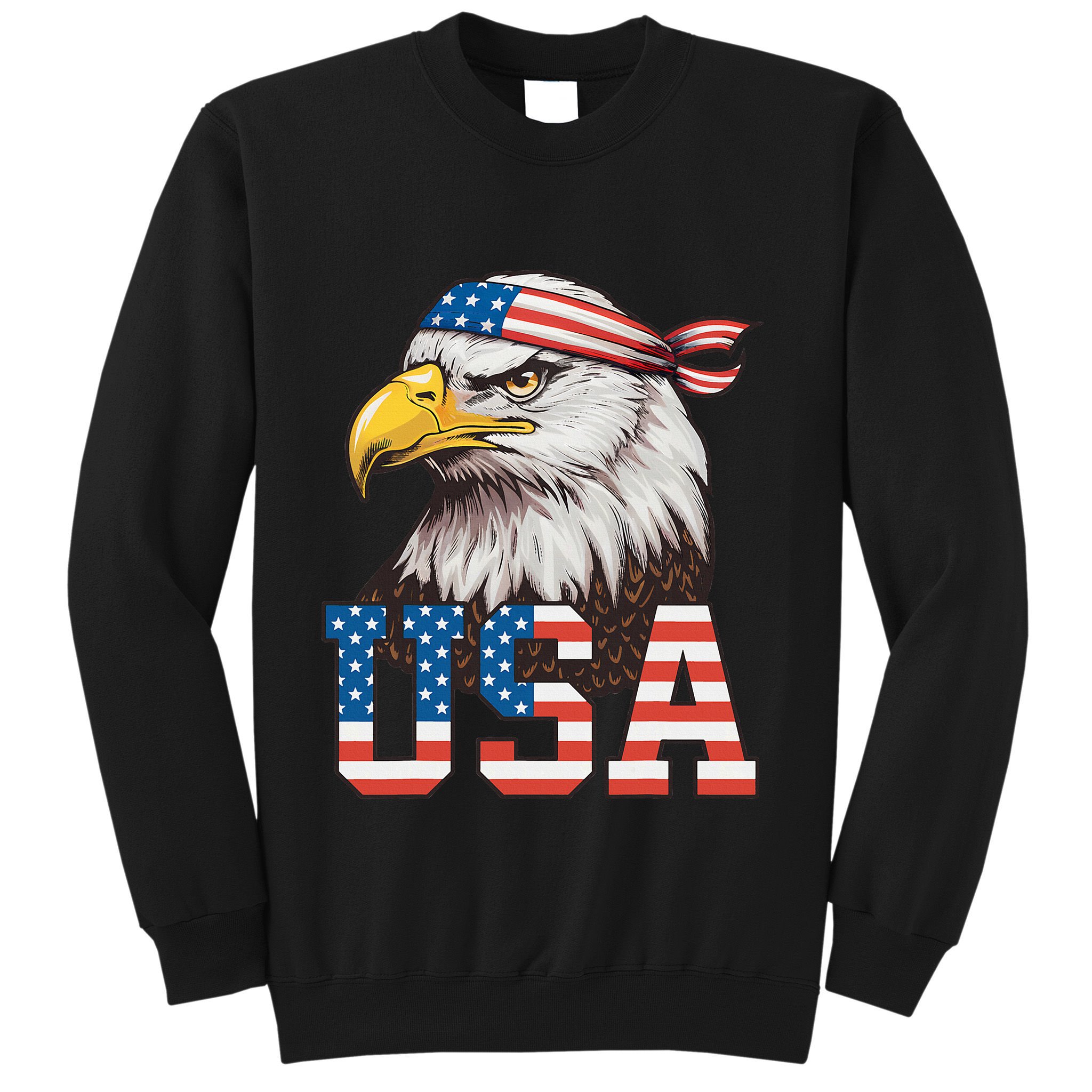 Usa American Flag Women Bald Eagle Patriotic Sweatshirt