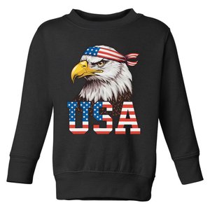 Usa American Flag Women Bald Eagle Patriotic Toddler Sweatshirt