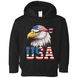 Usa American Flag Women Bald Eagle Patriotic Toddler Hoodie