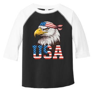 Usa American Flag Women Bald Eagle Patriotic Toddler Fine Jersey T-Shirt