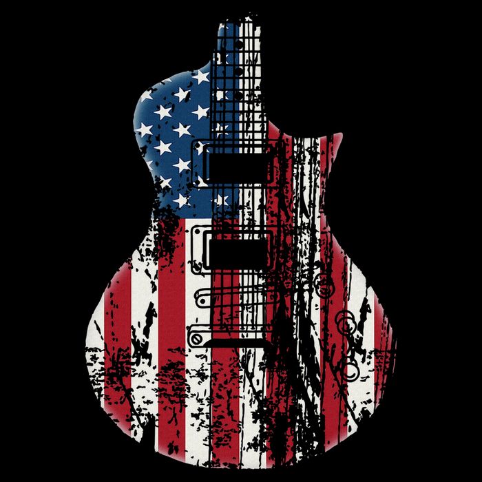 Us American Flag Guitar Musician Distressed Guitars Vintage Backpack