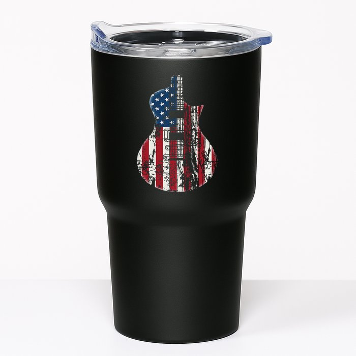Us American Flag Guitar Musician Distressed Guitars Vintage Tumbler