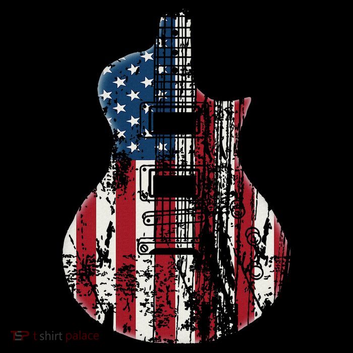 Us American Flag Guitar Musician Distressed Guitars Vintage Baby Bodysuit