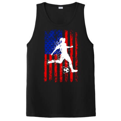 Usa American Flag Soccer For Girl Women PosiCharge Competitor Tank