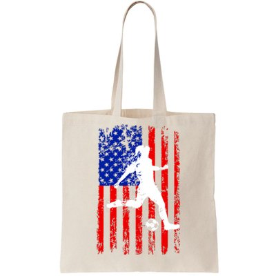 Usa American Flag Soccer For Girl Women Tote Bag