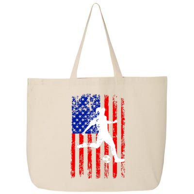 Usa American Flag Soccer For Girl Women 25L Jumbo Tote