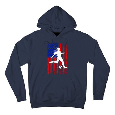 Usa American Flag Soccer For Girl Women Hoodie