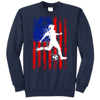 Usa American Flag Soccer For Girl Women Sweatshirt