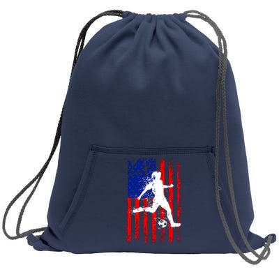 Usa American Flag Soccer For Girl Women Sweatshirt Cinch Pack Bag