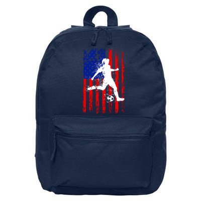 Usa American Flag Soccer For Girl Women 16 in Basic Backpack