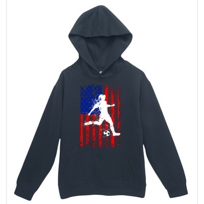 Usa American Flag Soccer For Girl Women Urban Pullover Hoodie