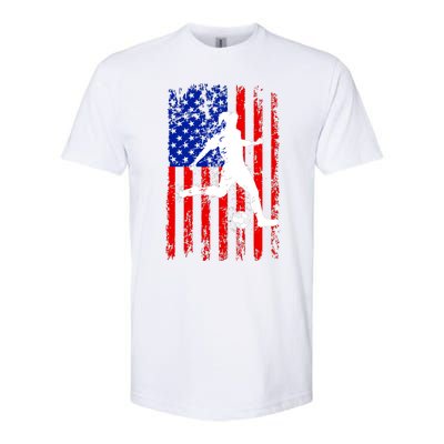 Usa American Flag Soccer For Girl Women Softstyle CVC T-Shirt