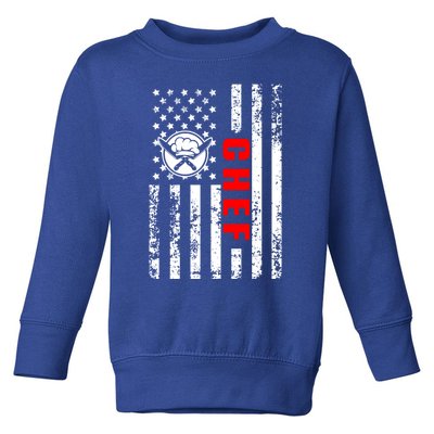 Us American Flag Food Cook Patriotic Ob As Chef Gift Toddler Sweatshirt