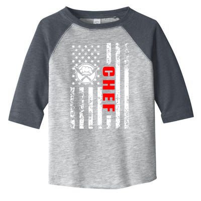 Us American Flag Food Cook Patriotic Ob As Chef Gift Toddler Fine Jersey T-Shirt