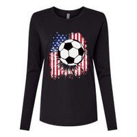 Usa American Flagc4th Of July Patriotic Womens Cotton Relaxed Long Sleeve T-Shirt