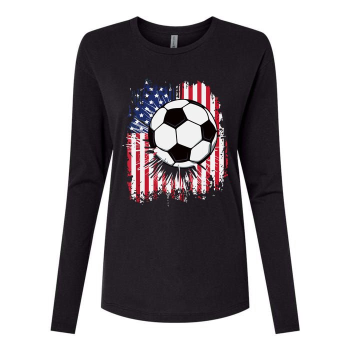 Usa American Flagc4th Of July Patriotic Womens Cotton Relaxed Long Sleeve T-Shirt