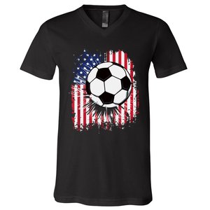 Usa American Flagc4th Of July Patriotic V-Neck T-Shirt