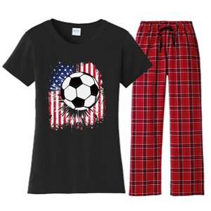 Usa American Flagc4th Of July Patriotic Women's Flannel Pajama Set