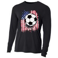 Usa American Flagc4th Of July Patriotic Cooling Performance Long Sleeve Crew