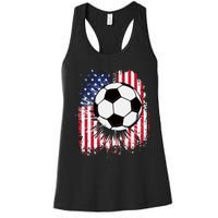 Usa American Flagc4th Of July Patriotic Women's Racerback Tank