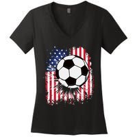 Usa American Flagc4th Of July Patriotic Women's V-Neck T-Shirt