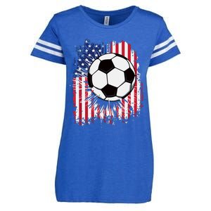 Usa American Flagc4th Of July Patriotic Enza Ladies Jersey Football T-Shirt