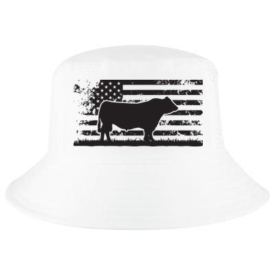 USA American Flag America Cow Black Angus Rancher Cool Comfort Performance Bucket Hat