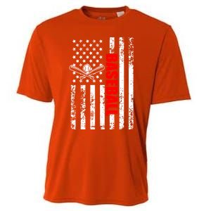 Us American Flag Baseball Patriotic Baseball Gift Cooling Performance Crew T-Shirt