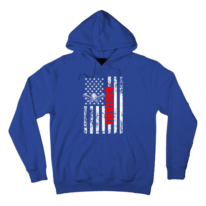 Us American Flag Baseball Patriotic Baseball Gift Hoodie