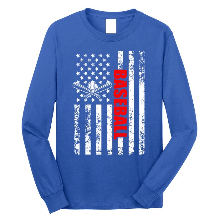 Us American Flag Baseball Patriotic Baseball Gift Long Sleeve Shirt