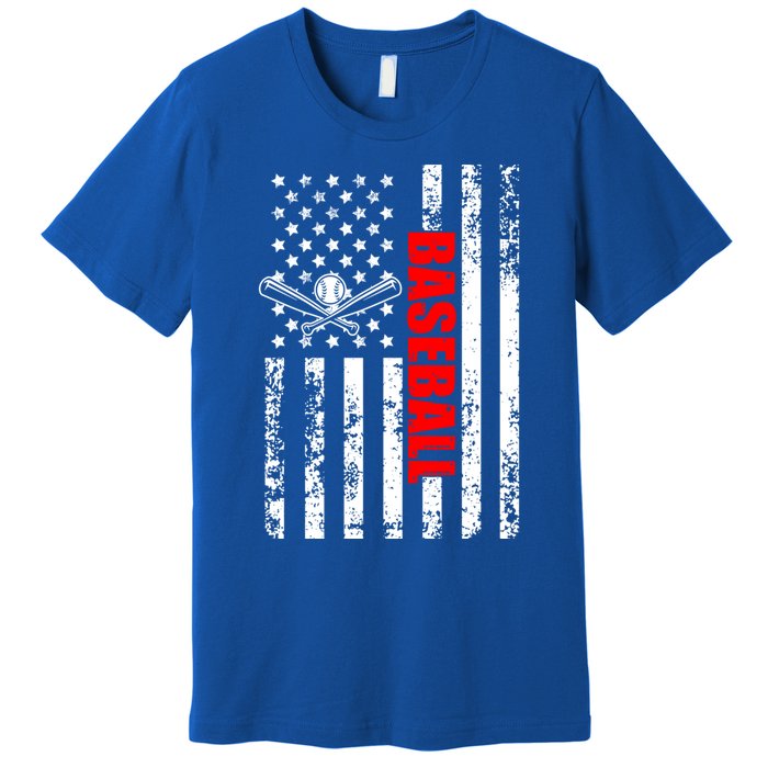 Us American Flag Baseball Patriotic Baseball Gift Premium T-Shirt