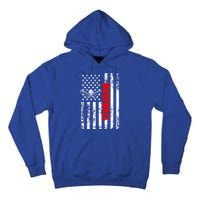 Us American Flag Baseball Patriotic Baseball Gift Tall Hoodie