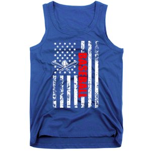 Us American Flag Baseball Patriotic Baseball Gift Tank Top