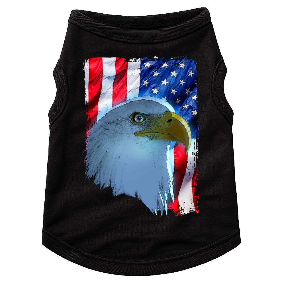 USA American Flag Eagle Distressed Style Doggie Tank