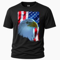 USA American Flag Eagle Distressed Style Cooling Performance Crew T-Shirt