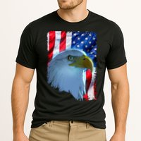 USA American Flag Eagle Distressed Style Cooling Performance Crew T-Shirt