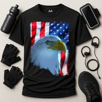 USA American Flag Eagle Distressed Style Cooling Performance Crew T-Shirt