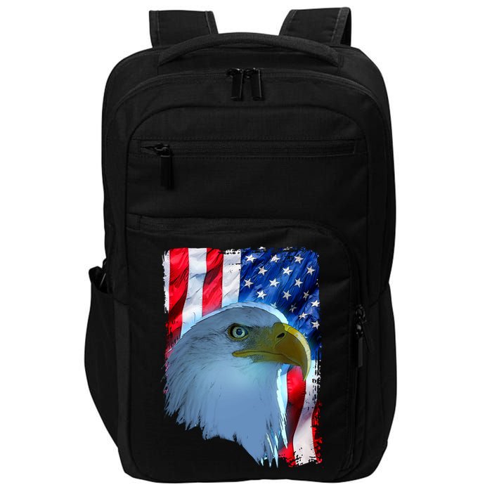 USA American Flag Eagle Distressed Style Impact Tech Backpack