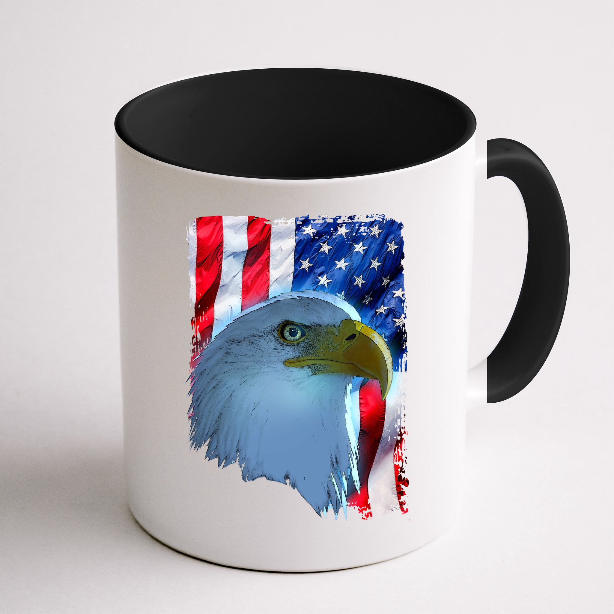 USA American Flag Eagle Distressed Style Mug