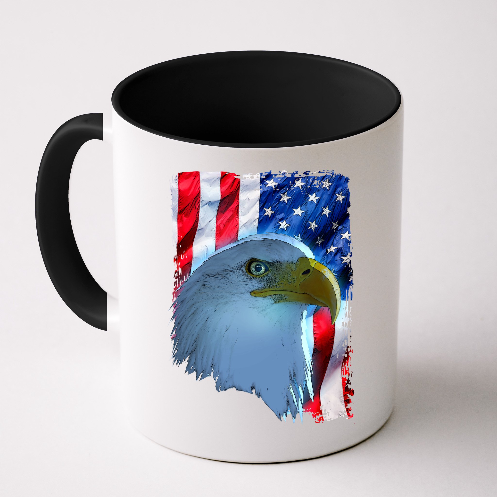 USA American Flag Eagle Distressed Style Mug