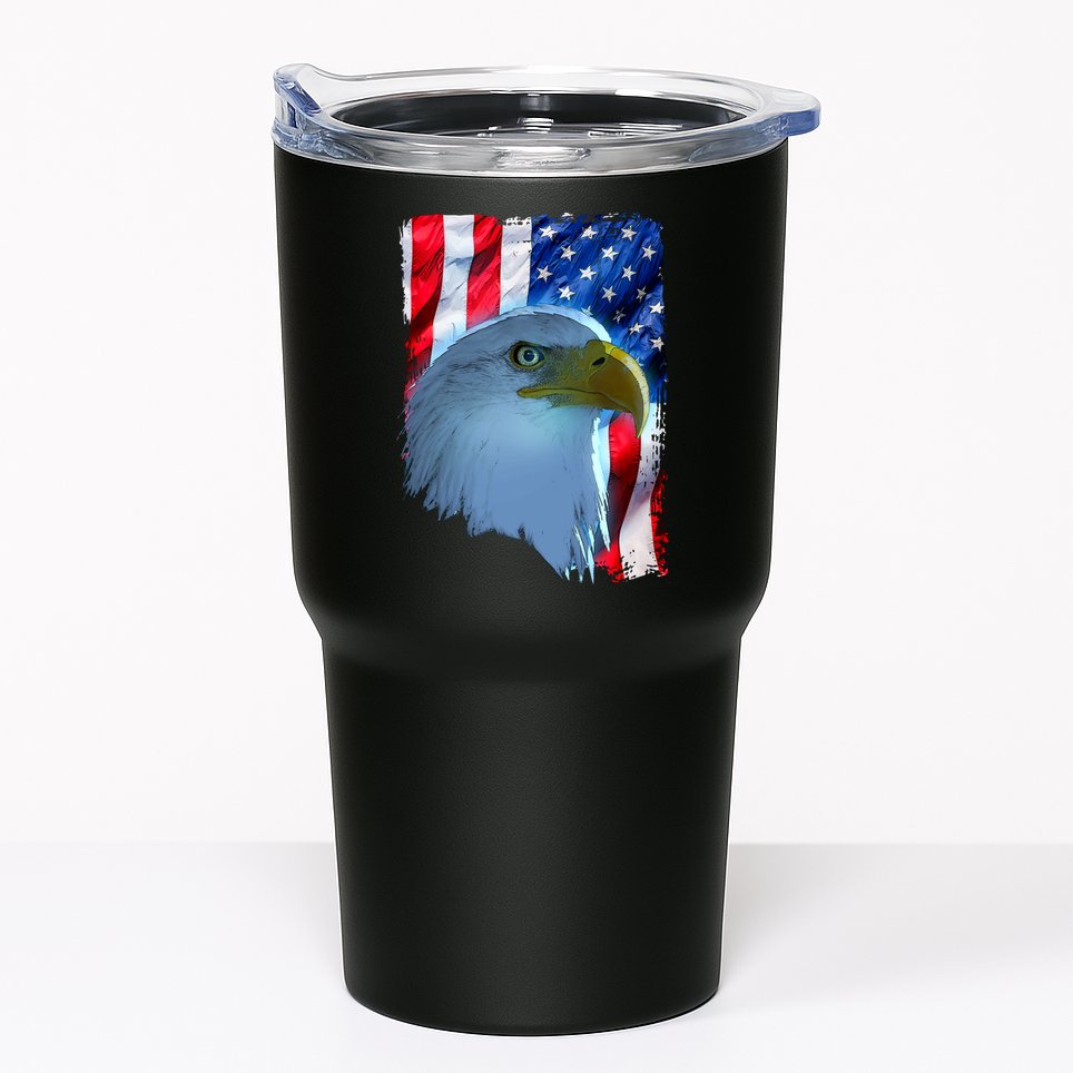 USA American Flag Eagle Distressed Style Tumbler