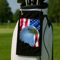 USA American Flag Eagle Distressed Style Golf Towel